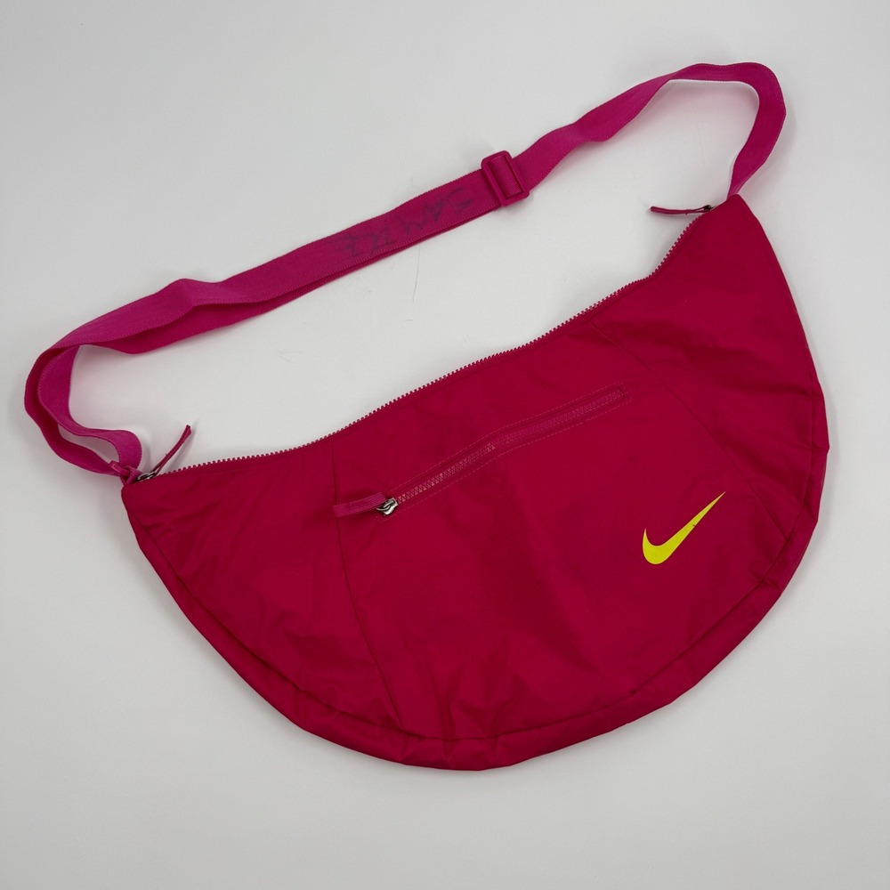 Nike Crossbody Sling Bag Unisex OS Pink Neon Yellow Sample BA4420-671 Crescent